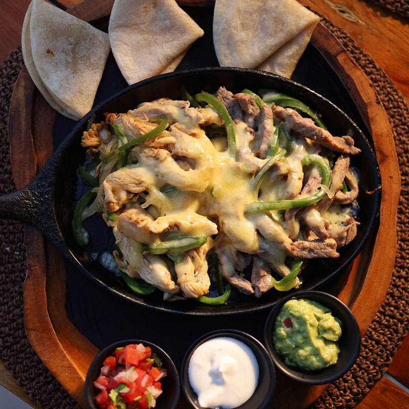 Chicken And Beef Skillet Fajitas