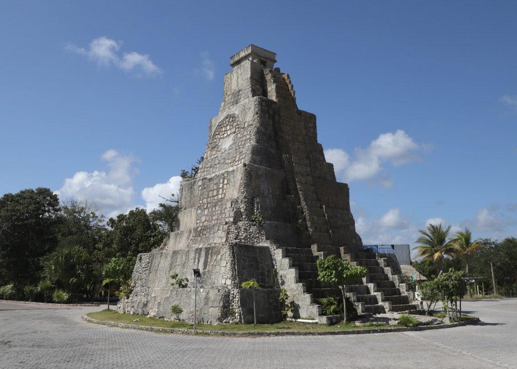 The Mayan pyramid at the Costa Maya cruise port