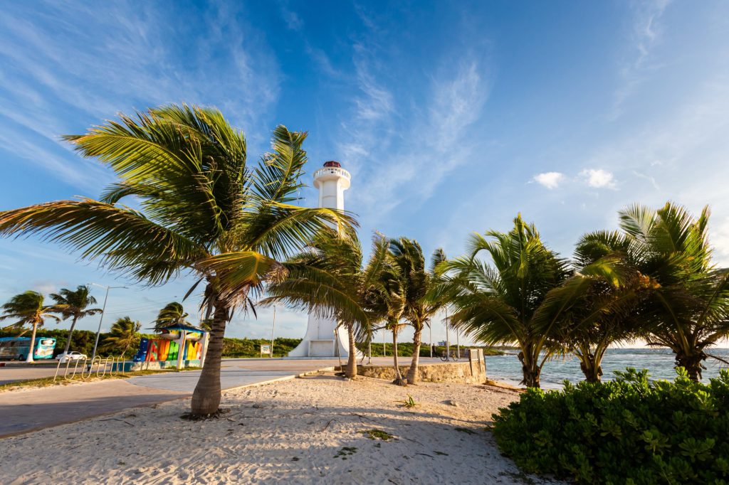 The lighthouse on the Mahahual Malecon