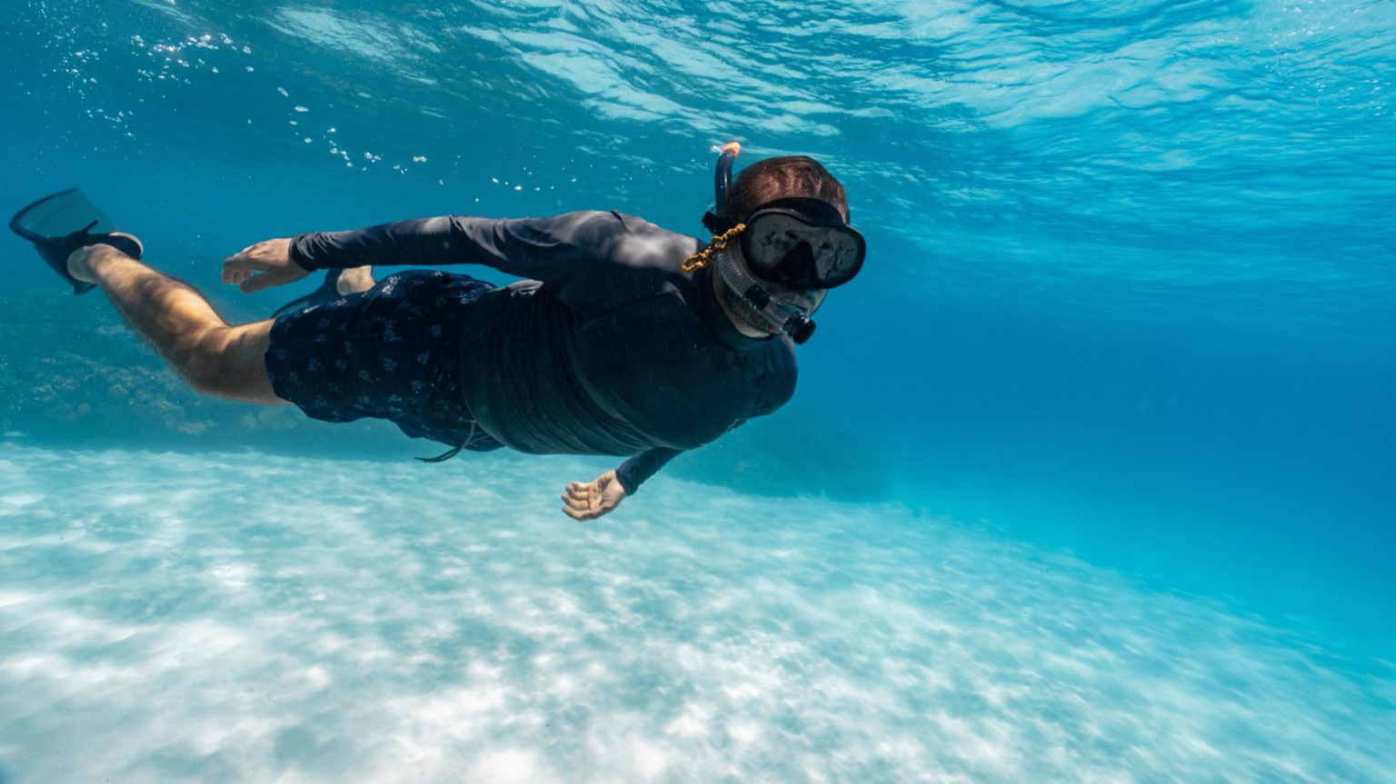 Snorkeling the reef off Mahahual on the Costa Maya