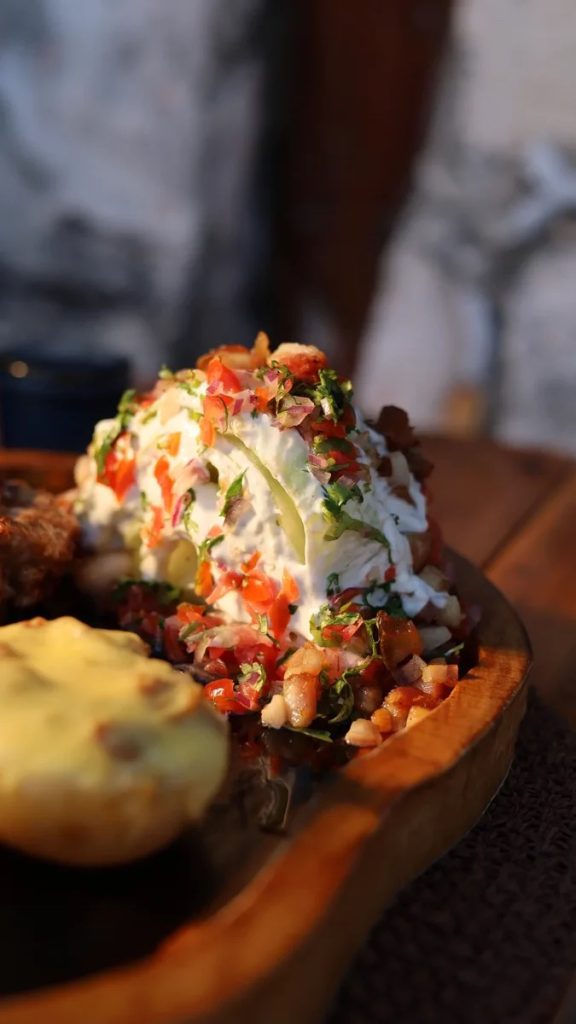Blue cheese wedge salad and potato